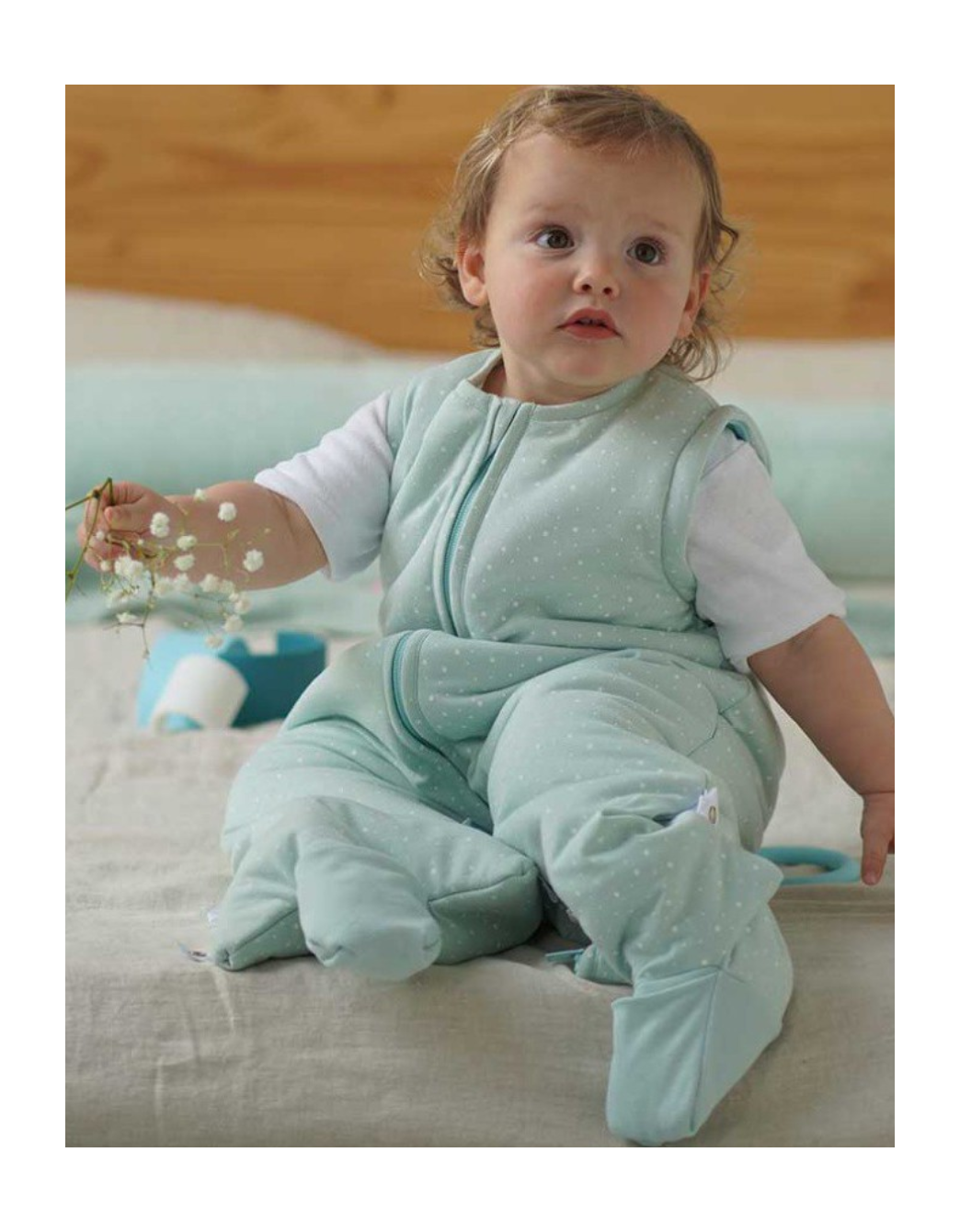 molis&co. Pijama manta. 2.5 TOG. 1 año. Ideal para Entretiempo e Invierno.  Blue Surf. 100% algodón. (Oeko-TEX 100).